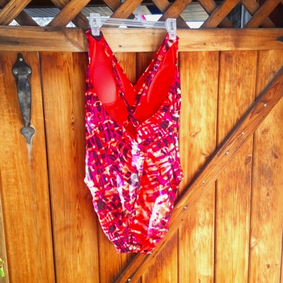 George Red and purple 1pc swimsuit - Picture 4 of 8